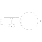 Mesa Eero Saarinen Tulip H 74 com tampo em MDF laminado líquido branco - Scarlet Viadurini