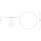 Mesa Eero Saarinen Tulip H 74 com tampo em MDF laminado líquido preto - Scarlet Viadurini