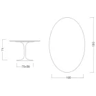 Mesa Tulipa Eero Saarinen H 74 com tampo oval em mármore Arabescato Made in Italy - Escarlate Viadurini