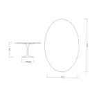 Mesa Tulipa Eero Saarinen H 74 com tampo oval em mármore Arabescato Made in Italy - Escarlate Viadurini