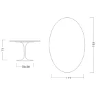 Mesa Tulipa Eero Saarinen H 74 com tampo oval em mármore Arabescato Made in Italy - Escarlate Viadurini
