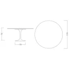 Mesa Tulipa Eero Saarinen H 74 com tampo redondo em mármore Carrara Statuarietto - Escarlate Viadurini