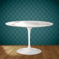 Mesa Tulipa de Eero Saarinen, altura 74 polegadas, cerâmica Aura 22, fabricada na Itália - Vermelho Escarlate
