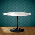 Mesa Tulipa de Eero Saarinen, altura 74 polegadas, cerâmica Aura 22, fabricada na Itália - Vermelho Escarlate Viadurini
