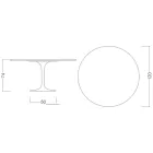 Mesa Tulipa de Eero Saarinen, 74 cm de altura, em cerâmica Domoos, fabricada na Itália - Vermelho Escarlate Viadurini