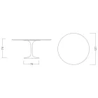 Mesa Tulipa de Eero Saarinen, 188 cm de altura, em cerâmica polida, fabricada na Itália - Vermelho Escarlate Viadurini