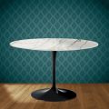 Mesa Tulipa de Eero Saarinen, 188 cm de altura, em cerâmica polida, fabricada na Itália - Vermelho Escarlate