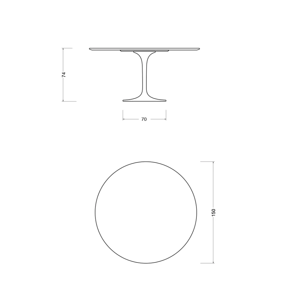 Mesa Tulipa Eero Saarinen H 74 em cerâmica Morpheus Made in Italy - Scarlet Viadurini