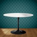 Mesa Tulipa de Eero Saarinen, 74 cm de altura, em cerâmica Salina, fabricada na Itália - Vermelho Escarlate