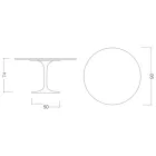 Mesa Tulipa de Eero Saarinen, altura 74, em cerâmica Somnia, fabricada na Itália - Escarlate Viadurini