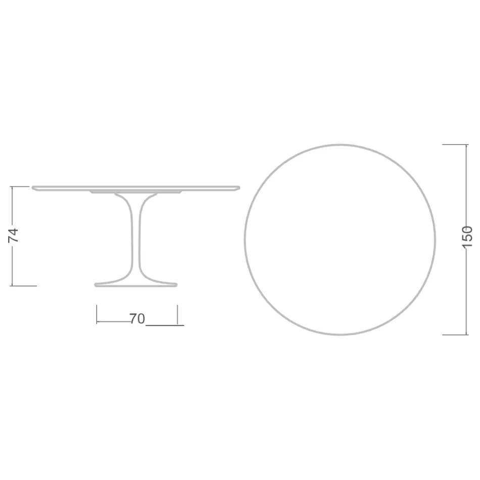 Mesa Tulipa Eero Saarinen H 74 em mármore de Carrara Made in Italy - Escarlate Viadurini