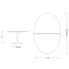 Mesa Eero Saarinen Tulip H 74 Oval Extensível em Laminado Líquido Branco - Escarlate Viadurini