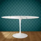 Mesa Tulipa H 74 Oval em Cerâmica Aura 22 Fabricada na Itália - Escarlate Viadurini