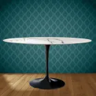 Mesa Tulipa H 74 Oval em Cerâmica Aura 22 Fabricada na Itália - Escarlate Viadurini