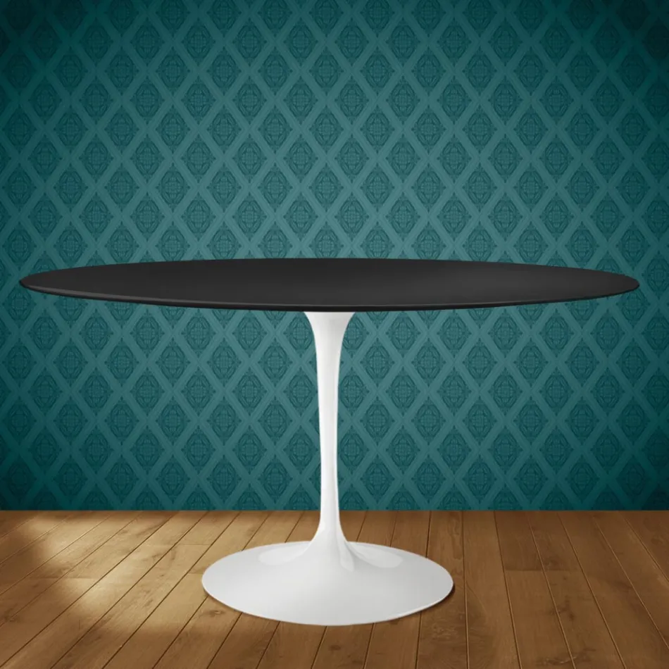 Mesa Tulipa H 74 Oval em Cerâmica Domoos, fabricada na Itália - Escarlate Viadurini