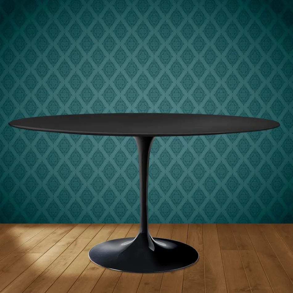 Mesa Tulipa H 74 Oval em Cerâmica Domoos, fabricada na Itália - Escarlate Viadurini