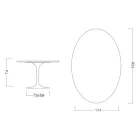 Mesa Tulipa de Eero Saarinen, oval, 74 cm de altura, em cerâmica Marmorio, fabricada na Itália - Escarlate Viadurini