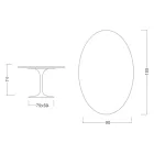 Mesa Tulipa H 74 Oval em cerâmica Moonè, fabricada na Itália - Escarlate Viadurini