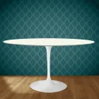 Mesa Tulipa H 74 Oval em cerâmica Moonè, fabricada na Itália - Escarlate Viadurini