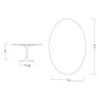 Mesa Tulipa H 74 Oval em cerâmica Moonè, fabricada na Itália - Escarlate Viadurini