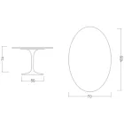 Mesa Tulipa H 74 Oval em cerâmica Moonè, fabricada na Itália - Escarlate Viadurini