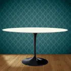 Mesa Tulipa H 74 Oval em cerâmica Moonè, fabricada na Itália - Escarlate Viadurini