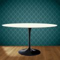 Mesa Tulipa H 74 Oval em cerâmica Moonè, fabricada na Itália - Escarlate