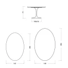 Mesa Tulipa Eero Saarinen H 74 Oval Cerâmica Morpheus Fabricada na Itália - Escarlate Viadurini