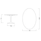 Mesa Tulipa Eero Saarinen H 74 Oval em Cerâmica Noir Desire Made in Italy - Escarlate Viadurini