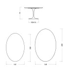 Mesa Tulipa Eero Saarinen H 74 Oval em Cerâmica Rem Made in Italy - Scarlet Viadurini