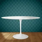 Mesa Tulipa H 74 Oval em Cerâmica Salina, fabricada na Itália - Escarlate Viadurini