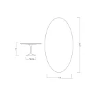 Mesa Tulipa H 74 Oval em Cerâmica Salina, fabricada na Itália - Escarlate Viadurini