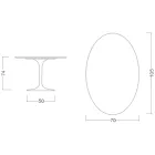Mesa Tulipa Oval Eero Saarinen H 74 em laminado líquido branco Made in Italy - Escarlate Viadurini