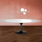Mesa Tulipa H 74 Oval em Laminado Líquido Fabricada na Itália - Escarlate Viadurini