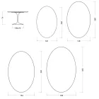 Mesa Tulipa H 74 Oval em Laminado Líquido Fabricada na Itália - Escarlate Viadurini