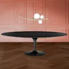 Mesa Tulipa H 74 Oval em Laminado Líquido Fabricada na Itália - Escarlate Viadurini