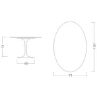 Mesa Tulipa Eero Saarinen H 74 Oval em Laminado Líquido Preto Made in Italy - Escarlate Viadurini