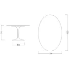 Mesa Tulipa Eero Saarinen H 74 Oval em Laminado Líquido Preto Made in Italy - Escarlate Viadurini