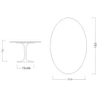 Mesa Tulipa Eero Saarinen H 74 Oval em mármore preto Marquinia Made in Italy - Escarlate Viadurini