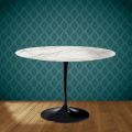 Mesa Tulipa de Eero Saarinen, 74 cm de altura, redonda, em cerâmica brilhante, fabricada na Itália - Escarlate