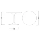 Mesa Tulipa de Eero Saarinen, 74 cm de altura, redonda, em cerâmica Marmorio, fabricada na Itália - Escarlate Viadurini