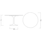 Mesa Tulipa de Eero Saarinen, 74 cm de altura, redonda, em cerâmica Marmorio, fabricada na Itália - Escarlate Viadurini