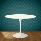 Mesa Tulipa H 74 Redonda em Cerâmica Moonè, fabricada na Itália - Escarlate Viadurini