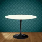 Mesa Tulipa H 74 Redonda em Cerâmica Moonè, fabricada na Itália - Escarlate Viadurini