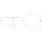 Mesa Tulipa de Eero Saarinen, 74 cm de altura, redonda, em cerâmica Salina, fabricada na Itália - cor escarlate Viadurini