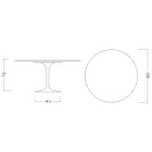 Mesa Tulipa Redonda Eero Saarinen H 74 em laminado líquido preto Made in Italy - Scarlet Viadurini