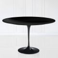 Mesa Tulipa Eero Saarinen H 74 Oval em Laminado Líquido Preto Made in Italy - Escarlate