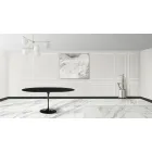 Mesa Tulipa Saarinen H 73 Extensível em Laminado Líquido Preto Made in Italy - Escarlate Viadurini