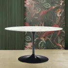 Mesa Tulipa Saarinen H 73 com tampo oval em mármore de Carrara Made in Italy - Escarlate Viadurini