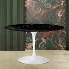Mesa Tulipa Saarinen H 73 com tampo redondo em mármore preto Marquinia Made in Italy - Escarlate Viadurini